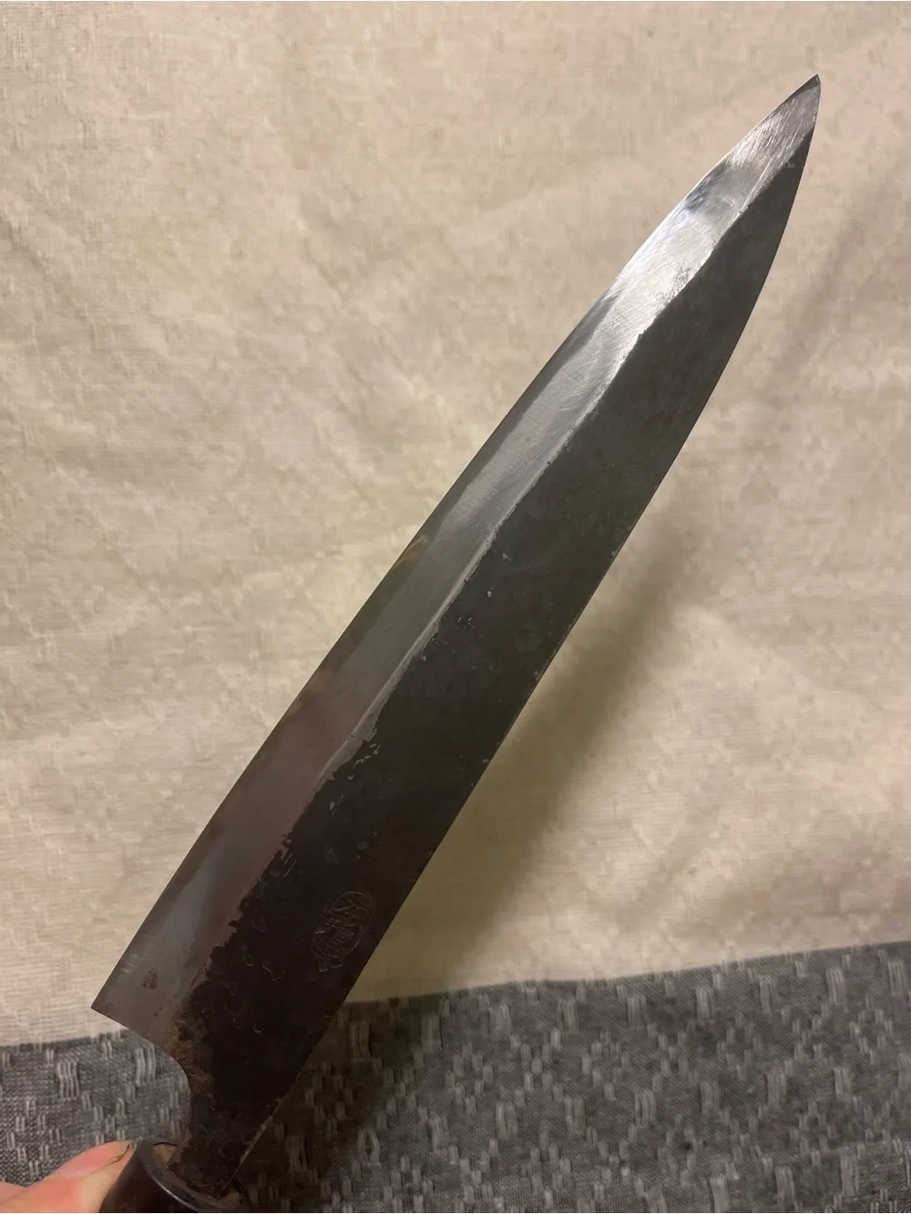 Japanese Sujihiki Yanagiba 180mm 柳筋引 Hon Tanegashima 本種子島 Kurouchi 黑打